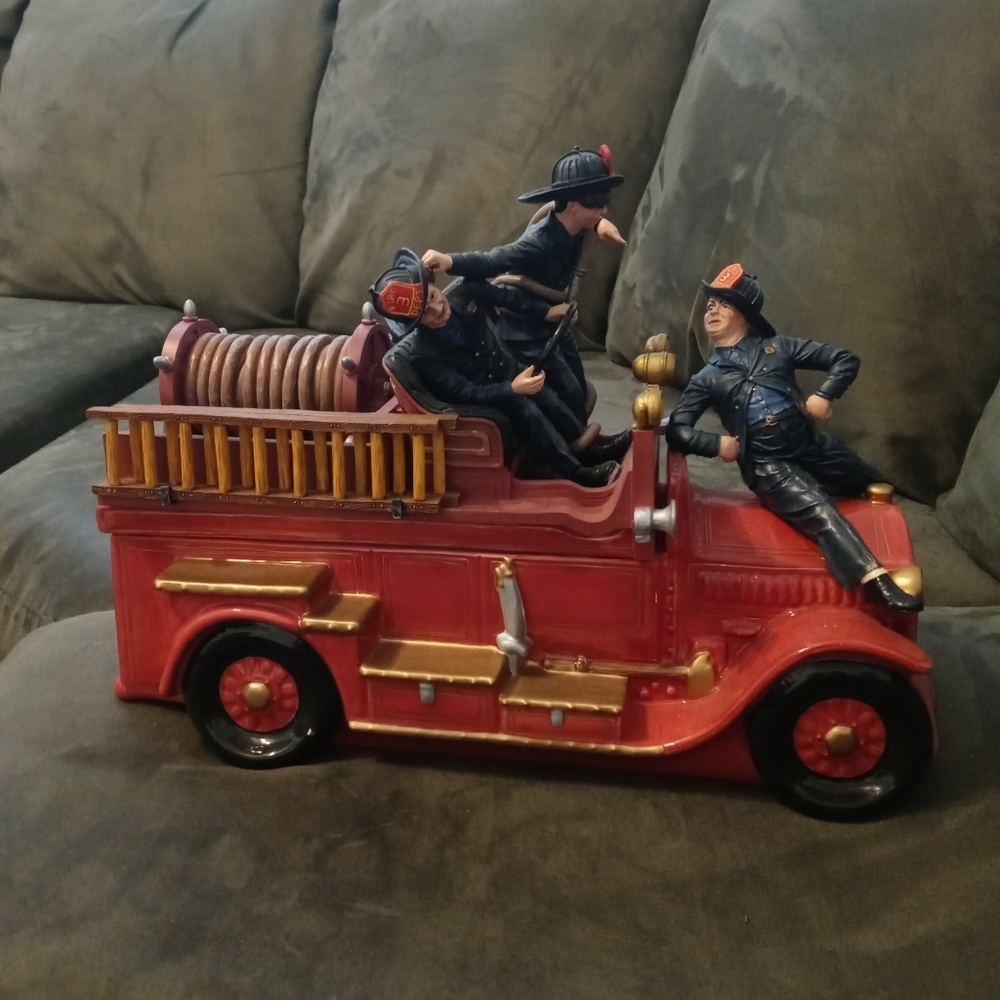 Three stooges fire engine cookie jar